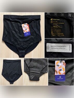Honeylove SuperPower Bodysuit Shapewear Black 2X Sculpting Compression NWT